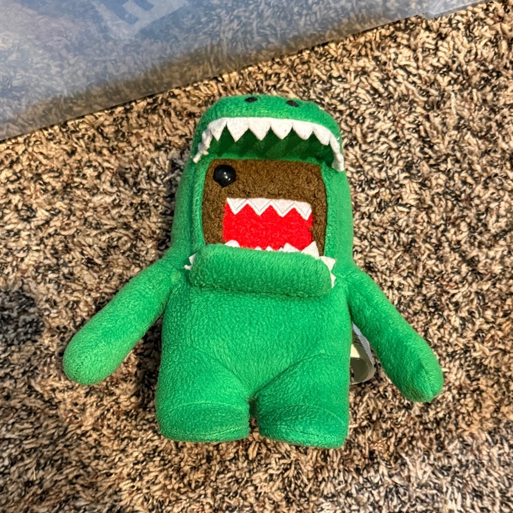 Domo Green Plush Dinosaur Character Toy - Soft Kids Plush
